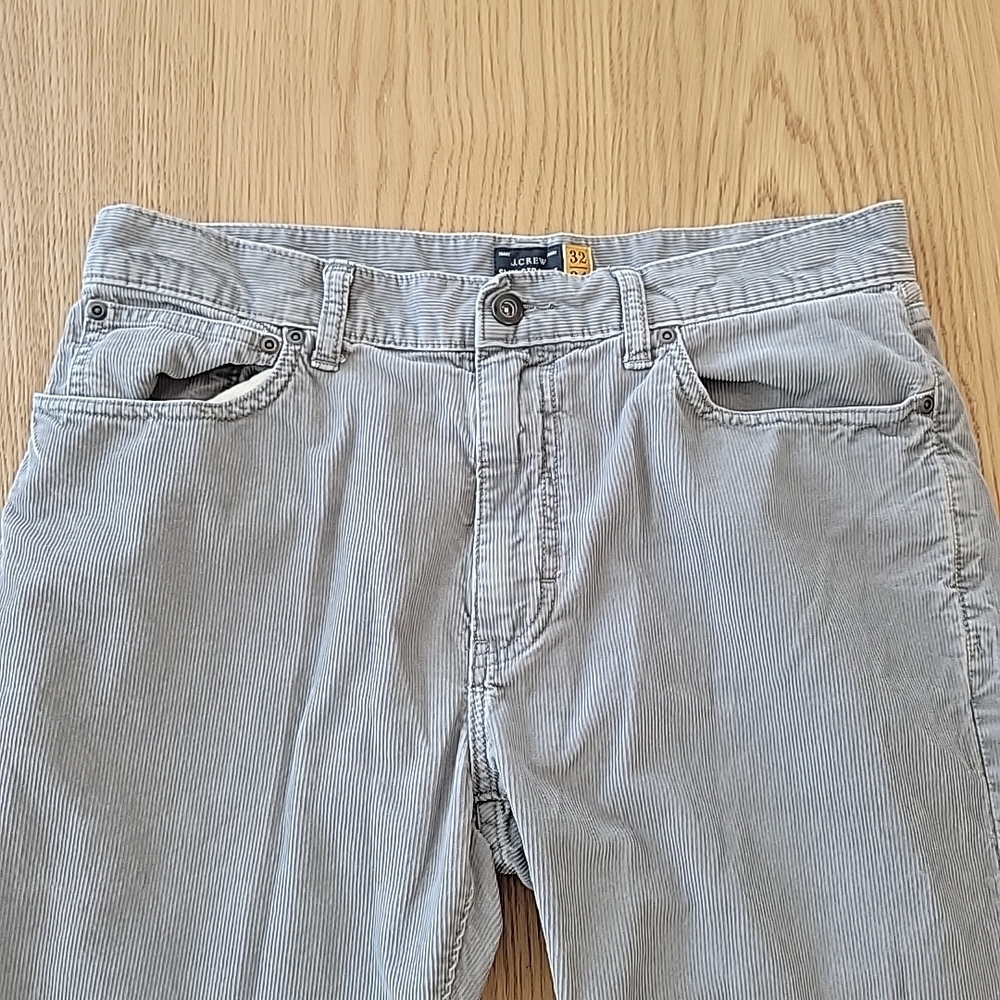 J.CREW Corduroy Pants Men's Slim Straight Gray Size‎ 32x34 Cotton - Picture 2 of 10